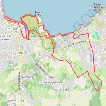 Itinéraire Saint-Lunaire, distance, dénivelé, altitude, carte, profil, trace GPS