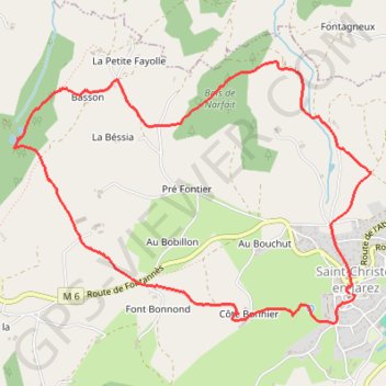 Itinéraire Saint Christo en Jarez (69), distance, dénivelé, altitude, carte, profil, trace GPS
