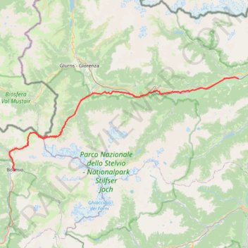 Itinéraire 1-Naturno - Bormio V2/V3, distance, dénivelé, altitude, carte, profil, trace GPS