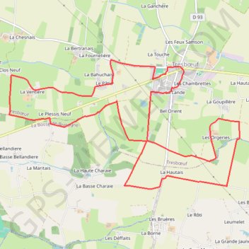 Itinéraire Des Orgeries au Clos-Neuf, distance, dénivelé, altitude, carte, profil, trace GPS
