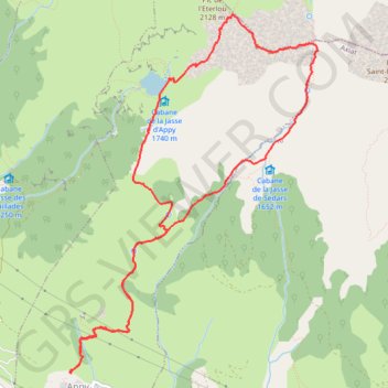 Itinéraire Appy Col de Girabal, distance, dénivelé, altitude, carte, profil, trace GPS