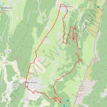 Itinéraire Les Allières - Lans-en-Vercors, distance, dénivelé, altitude, carte, profil, trace GPS