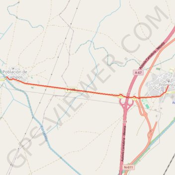 Itinéraire Frómista to C. Obispo Bustamante, distance, dénivelé, altitude, carte, profil, trace GPS