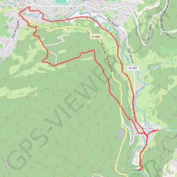 Itinéraire Cascade des Tufs - Arbois, distance, dénivelé, altitude, carte, profil, trace GPS