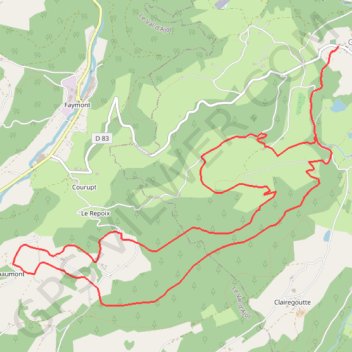 Itinéraire Les Sources du Rey - Girmont-Val-d'Ajol, distance, dénivelé, altitude, carte, profil, trace GPS