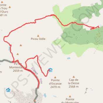 Itinéraire Guins de Taps port de Montestaure par Passade du Bang, distance, dénivelé, altitude, carte, profil, trace GPS