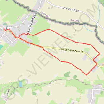Itinéraire Circuit de l'Ermitage - Mouchin, distance, dénivelé, altitude, carte, profil, trace GPS