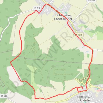 Itinéraire La neuville Chant d'Oisel, distance, dénivelé, altitude, carte, profil, trace GPS