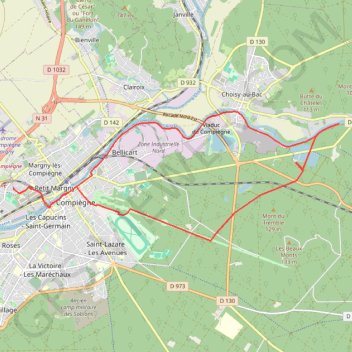 Itinéraire trace, distance, dénivelé, altitude, carte, profil, trace GPS