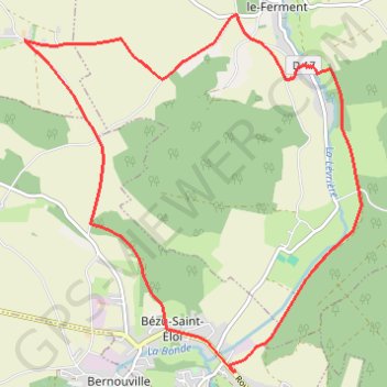 Itinéraire Bézu-Saint-Eloi,VTT 14 KM Bezu la petite folie, Saint Denis,Bezu(1)., distance, dénivelé, altitude, carte, profil, trace GPS