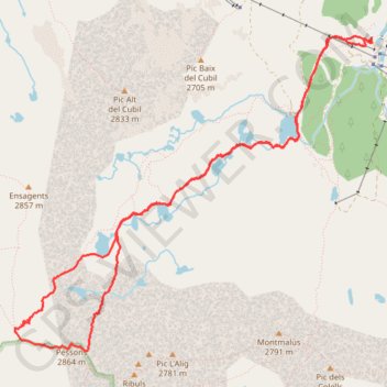 Itinéraire Pic de Gargantillar ou de Pessons - Couloir Nord, distance, dénivelé, altitude, carte, profil, trace GPS