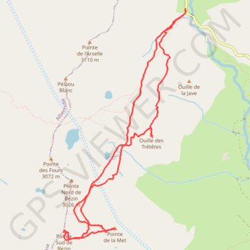 Itinéraire Pointe de la Met, Bézin, Ouille des Trètêtes, distance, dénivelé, altitude, carte, profil, trace GPS