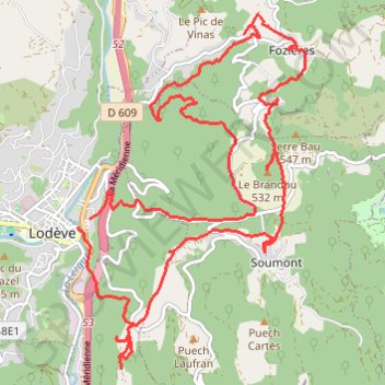 Itinéraire Le Brandou & les Puechs du Lodévois, distance, dénivelé, altitude, carte, profil, trace GPS