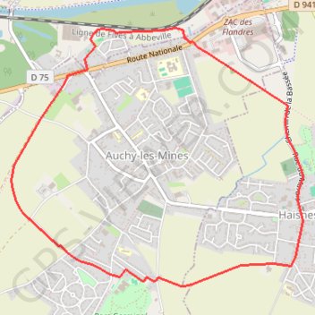 Itinéraire Les Briques - Auchy-les-Mines, distance, dénivelé, altitude, carte, profil, trace GPS