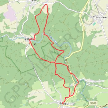 Itinéraire Boucle entre Maissin et Redu, distance, dénivelé, altitude, carte, profil, trace GPS