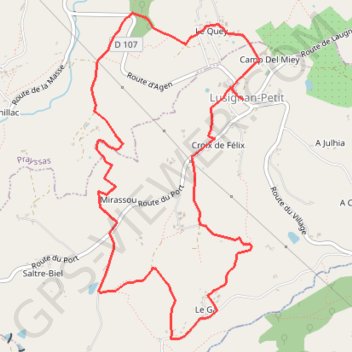Itinéraire Lusignan-Petit, dans les coteaux du Pays de Serres - Pays de la vallée du Lot, distance, dénivelé, altitude, carte, profil, trace GPS