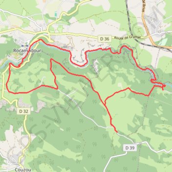 Itinéraire Rocamadour, moulin du Saut, La Panonnie, distance, dénivelé, altitude, carte, profil, trace GPS