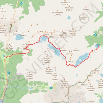 Itinéraire Vielha - Restanca, distance, dénivelé, altitude, carte, profil, trace GPS
