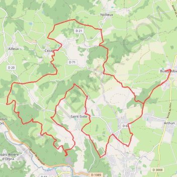 Itinéraire Bussy-Albieux - Téléthon - Grand parcours, distance, dénivelé, altitude, carte, profil, trace GPS