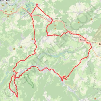 Itinéraire La vallée de la Loue vers Ornans, distance, dénivelé, altitude, carte, profil, trace GPS