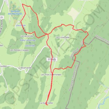 Itinéraire La Guienette - Les Moussières, distance, dénivelé, altitude, carte, profil, trace GPS