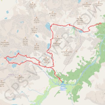 Itinéraire 2ème randonnée Cauterets, distance, dénivelé, altitude, carte, profil, trace GPS