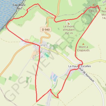 Itinéraire Les balcons d'Escalles, distance, dénivelé, altitude, carte, profil, trace GPS