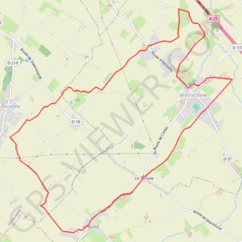 Itinéraire La rando des Seigneurs - Winnezeele, distance, dénivelé, altitude, carte, profil, trace GPS