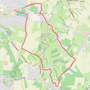 Itinéraire Parcours autour de Visé, Belgique, distance, dénivelé, altitude, carte, profil, trace GPS