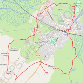 Itinéraire Carentan Liberty March 2024, distance, dénivelé, altitude, carte, profil, trace GPS