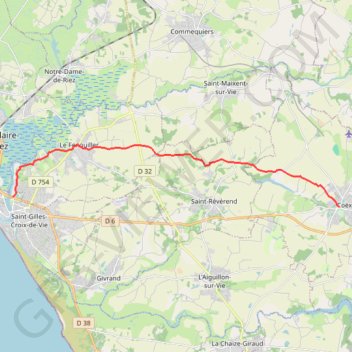 Itinéraire De Coex à Saint-Gilles-Croix-de-Vie, distance, dénivelé, altitude, carte, profil, trace GPS