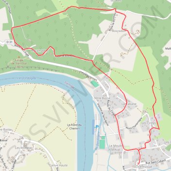 Itinéraire Circuit du Cingle à Trémolat, distance, dénivelé, altitude, carte, profil, trace GPS