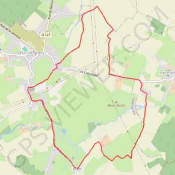 Itinéraire Le colombier - Hardinghem, distance, dénivelé, altitude, carte, profil, trace GPS