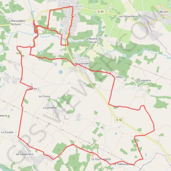Itinéraire La Pâquelais, distance, dénivelé, altitude, carte, profil, trace GPS