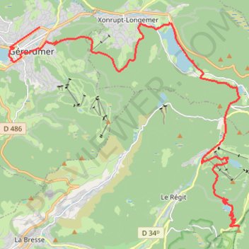 Itinéraire Gérardmer - Le Rainkopf - Tour des Lacs des Vosges, distance, dénivelé, altitude, carte, profil, trace GPS