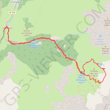 Itinéraire Lac de Rif Bruyant (Taillefer), distance, dénivelé, altitude, carte, profil, trace GPS