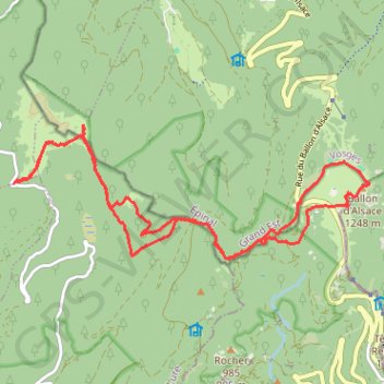 Itinéraire Du ballon de Servance au ballon d'Alsace, distance, dénivelé, altitude, carte, profil, trace GPS