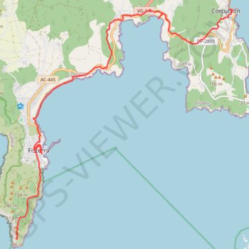 Itinéraire SE47-Corcubión-Fisterra, distance, dénivelé, altitude, carte, profil, trace GPS