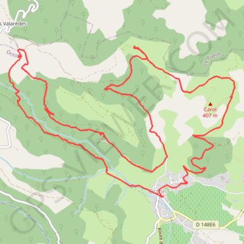Itinéraire Octon-Toucou, distance, dénivelé, altitude, carte, profil, trace GPS