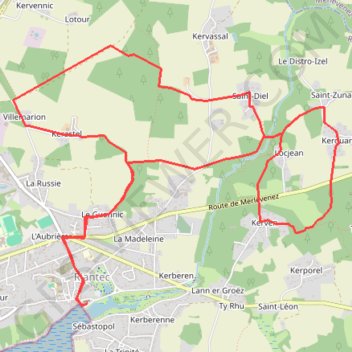 Itinéraire Randonnée à Riantec, distance, dénivelé, altitude, carte, profil, trace GPS