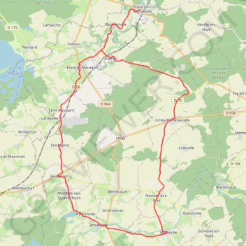 Itinéraire Les paysages de l'Histoire - Thiaucourt-Regniéville, distance, dénivelé, altitude, carte, profil, trace GPS