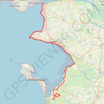 Itinéraire GR 8 : De Saint-Brevin-les-Pins (Loire-Atlantique) à La Barre-de-Monts (Vendée), distance, dénivelé, altitude, carte, profil, trace GPS