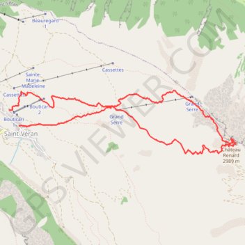 Itinéraire St-Véran Pic - Ski de rando, distance, dénivelé, altitude, carte, profil, trace GPS