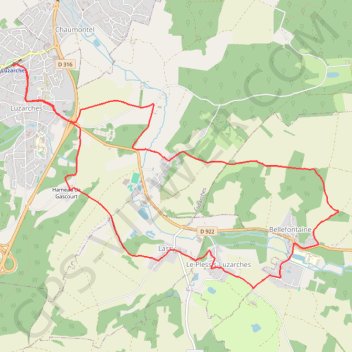 Itinéraire Le Plessis-Luzarches, distance, dénivelé, altitude, carte, profil, trace GPS