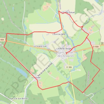 Itinéraire Autour de Saint-Michel-des-Andaines, distance, dénivelé, altitude, carte, profil, trace GPS