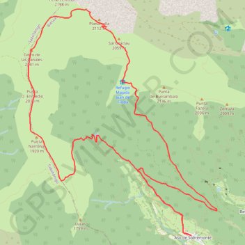 Itinéraire Punta Icun, distance, dénivelé, altitude, carte, profil, trace GPS