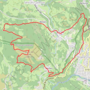 Itinéraire Le Mont de Gez en circuit - Argelès-Gazost, distance, dénivelé, altitude, carte, profil, trace GPS