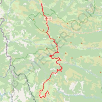 Itinéraire GTA3 Lanarce Montselgues, distance, dénivelé, altitude, carte, profil, trace GPS