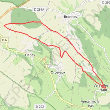 Itinéraire Verseilles les grandes combes, distance, dénivelé, altitude, carte, profil, trace GPS