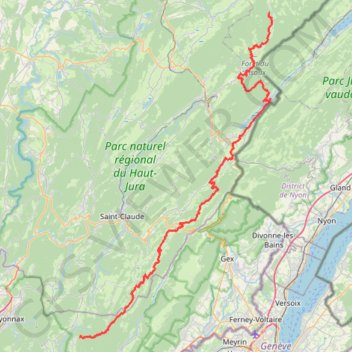Itinéraire GTJ arrivee Pre Poncet, distance, dénivelé, altitude, carte, profil, trace GPS